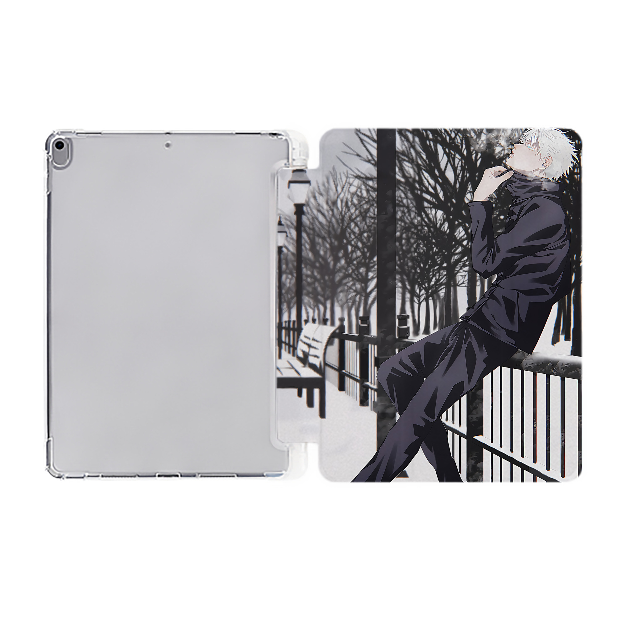 （画像用） 呪術廻戦 Jujutsu Kaisen IPad ケース ペン収納付き 三つ折りスタンド PUレザー×シリコン 対応機種9.5/10.5/10.9インチ